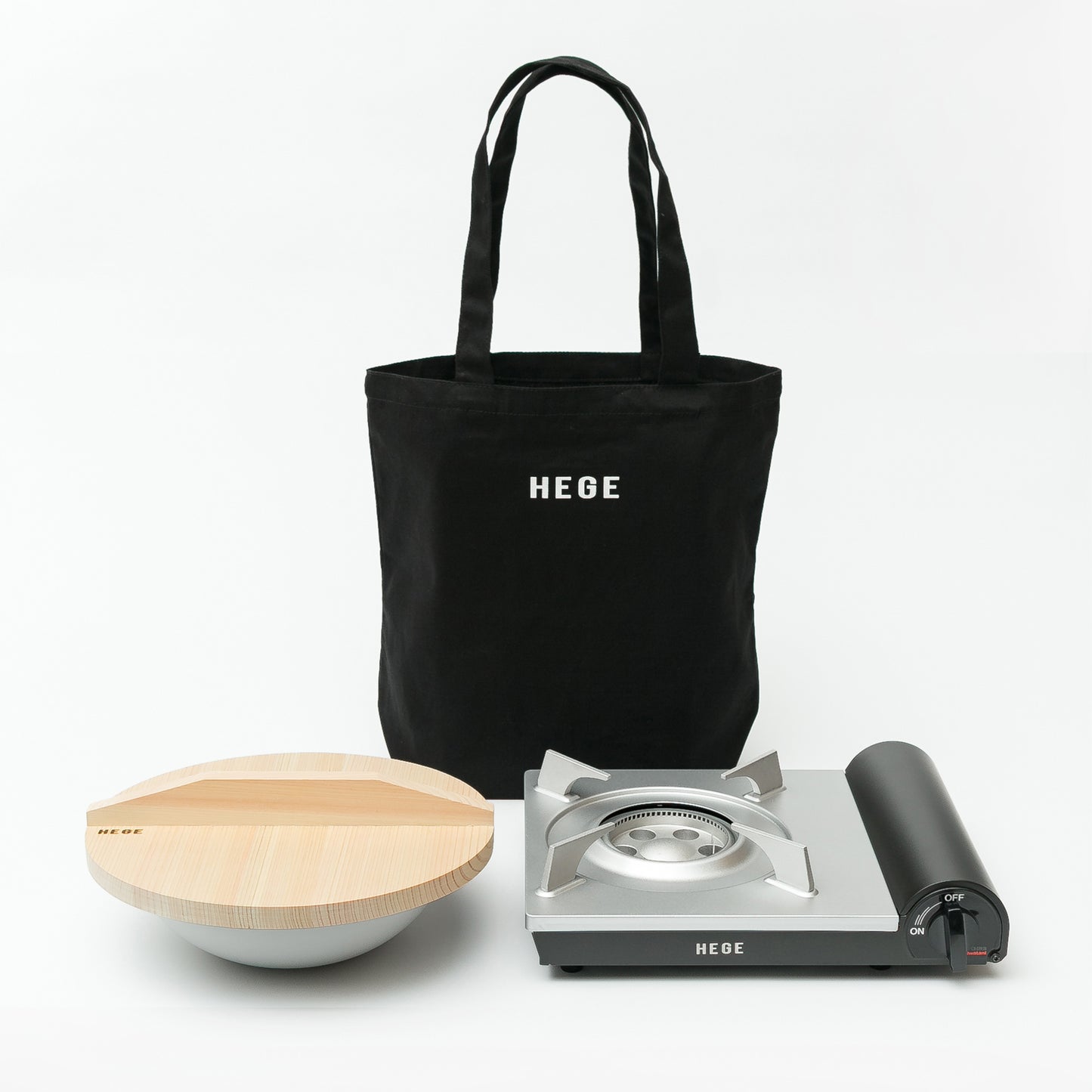 φ280直火鍋 1.0（木蓋付）+ カセットこんろ