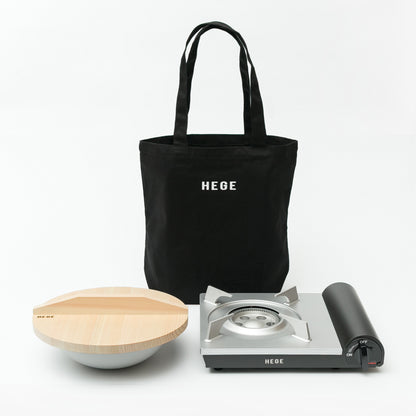 φ280直火鍋 1.0（木蓋付）+ カセットこんろ